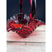 Fenton Ruby Red Hobnail Ruffled Basket Vintage Amberina Glows