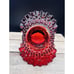 Fenton Ruby Red Hobnail Ruffled Basket Vintage Amberina Glows