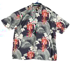 Tommy Bahama Big & Tall Kehoe Beach Palms Camp Shirt Mens 2XL 100% Silk