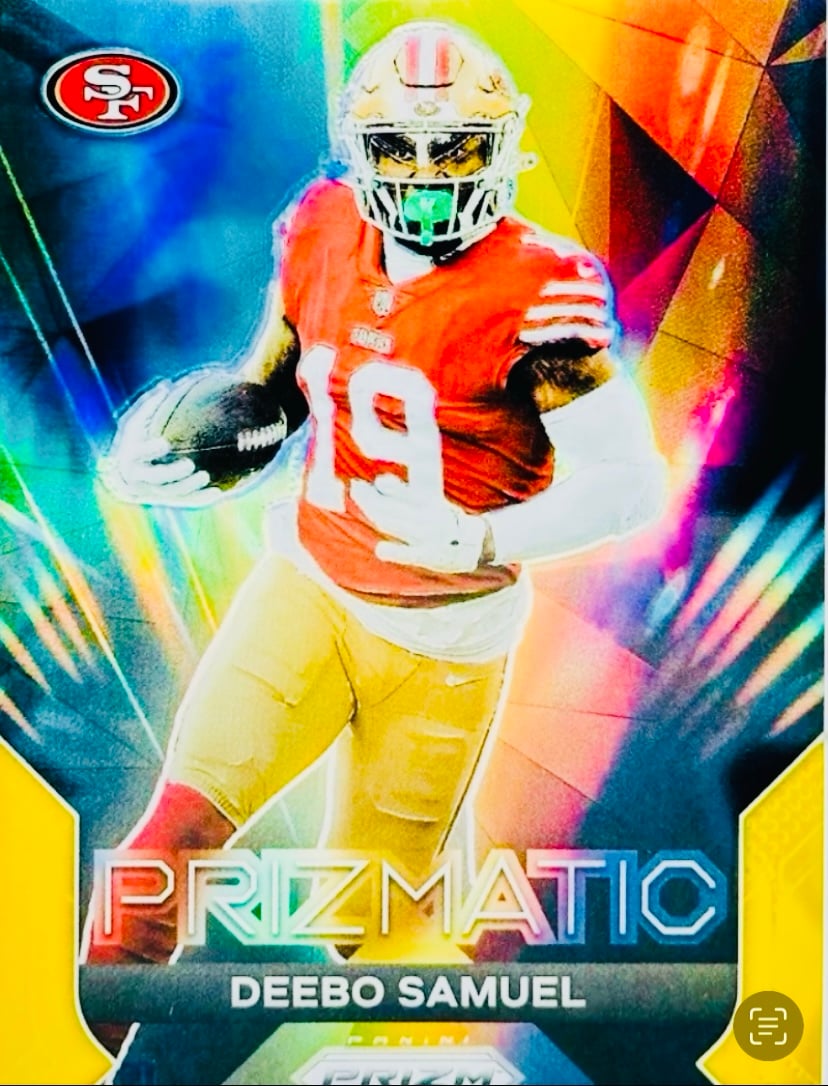 Deebo Samuel 2023 Prizm G S/H Prizmatic SSP 1/10 #17 49ers Commanders “READ ¥”