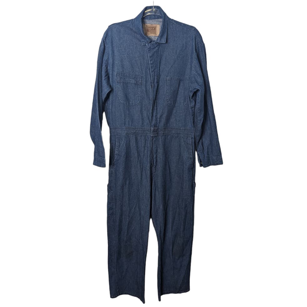 Vintage Field N' Forest Denim Work Utility Jumpsuit Coverall Long Sleeve Unisex