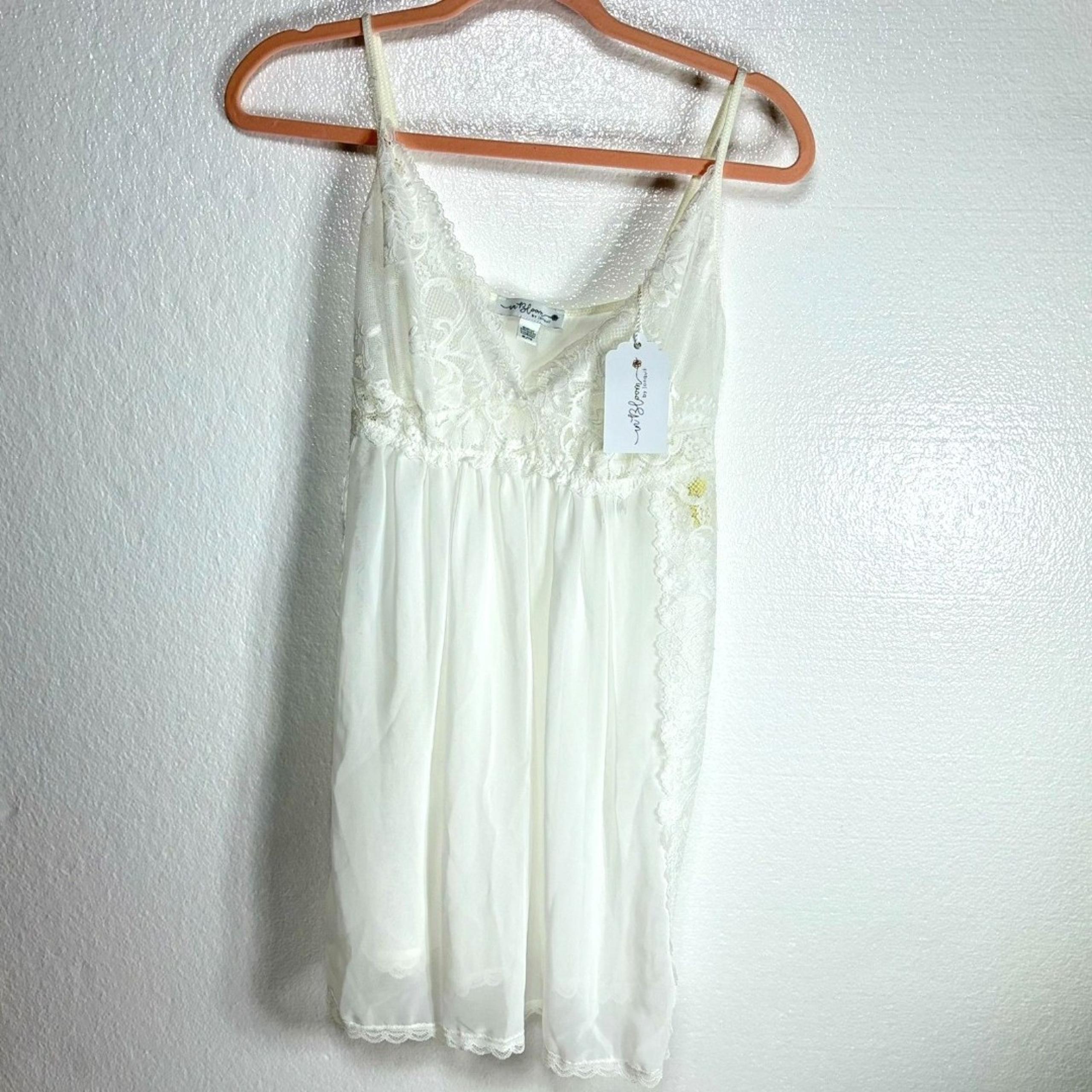 In Bloom By Jonquil Wedding White Lace Sheer Babydoll Lingerie XL NWT