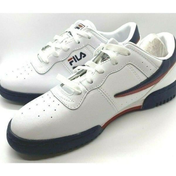 Fila Boys' Original Fitness Low Top Sneakers White/Finvy/Fred, size 7 NEW IN BOX