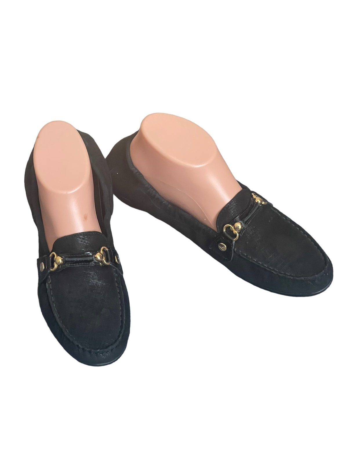 AGL Black metallic suede loafers size 39.5