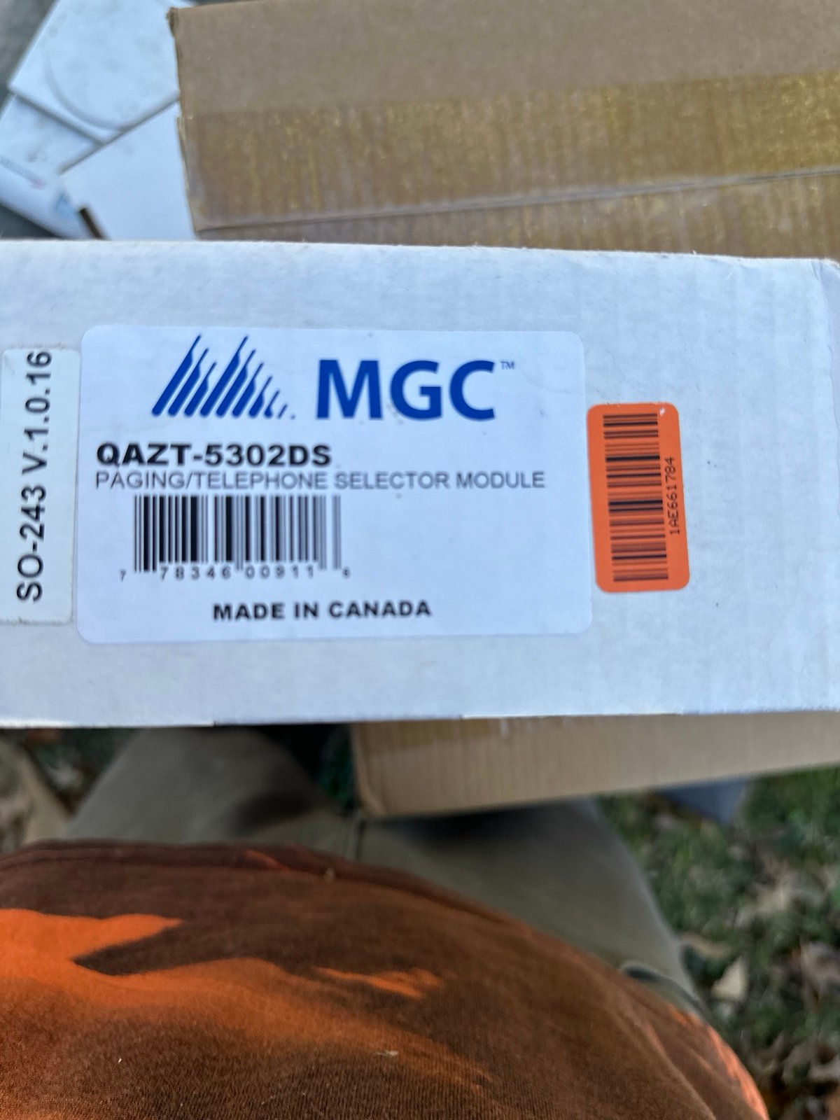 MGC QAZT-5302DS Paging/telephone selector module