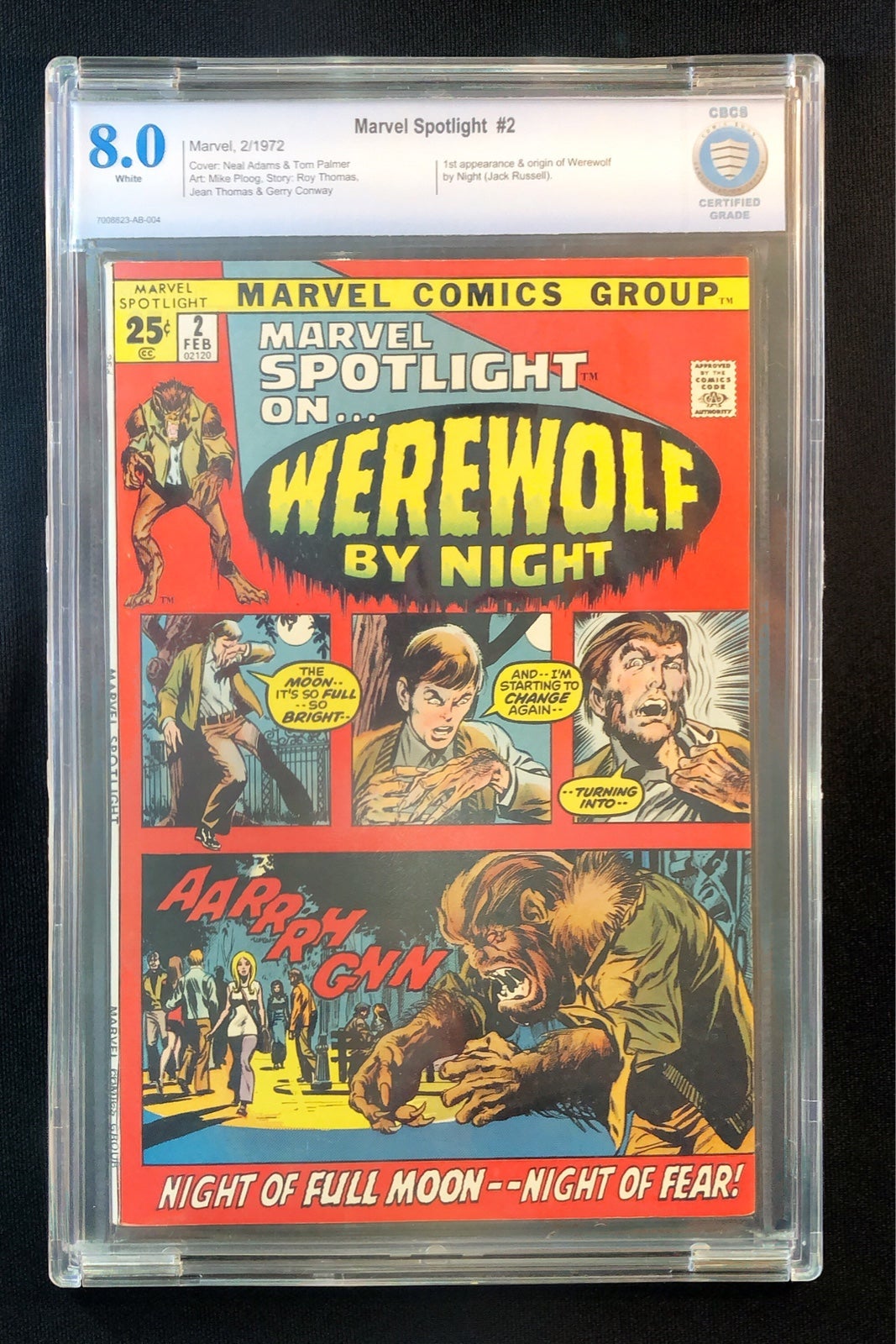 CBCS 8.0 Marvel Spotlight #2 WP 1st App Werewolf By Night Marvel 1972 Not CGC