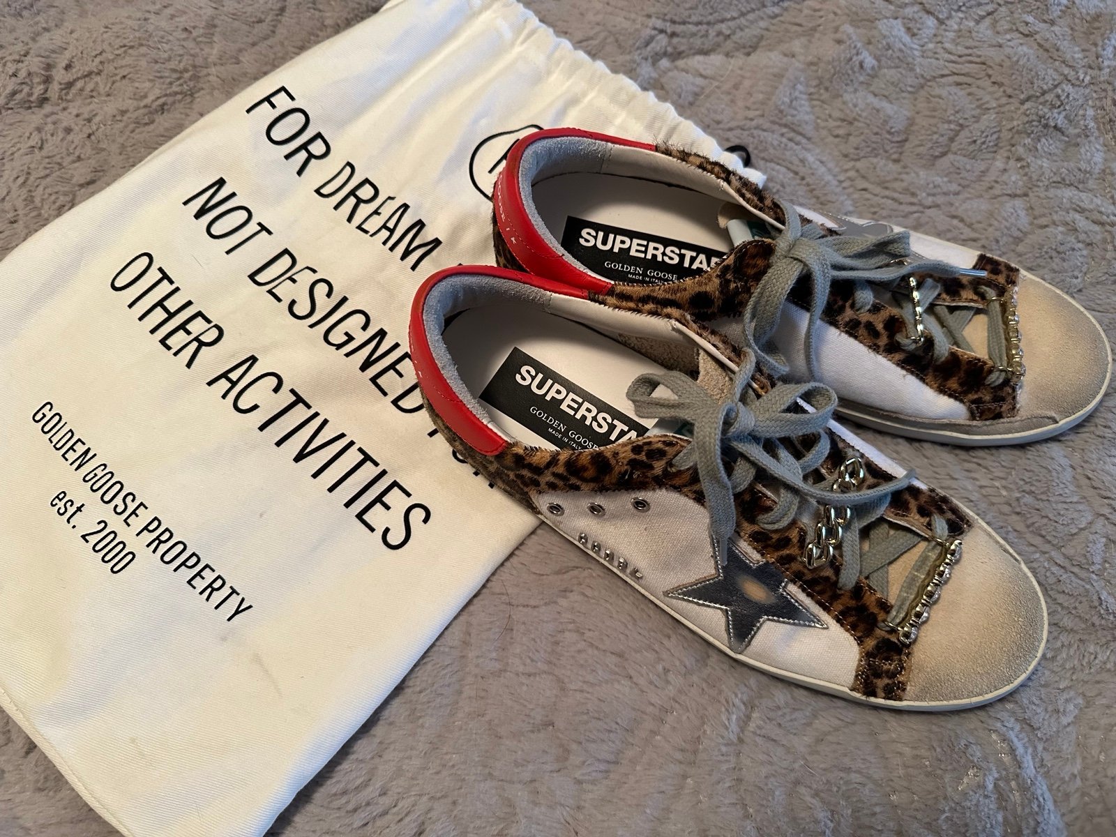 Golden Goose size 39 leopard cheetah sneakers