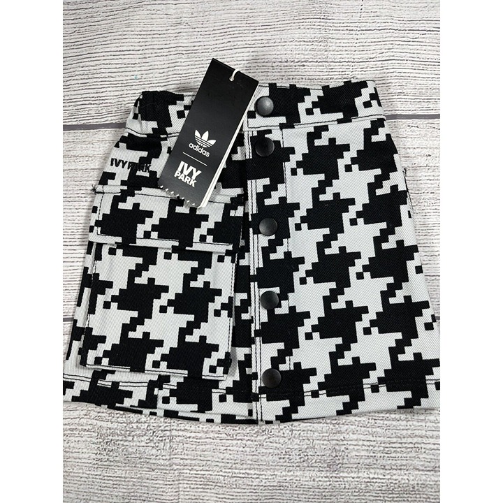 Adidas X Ivy Park Houndstooth Button Up Mini Skirt Size 3T