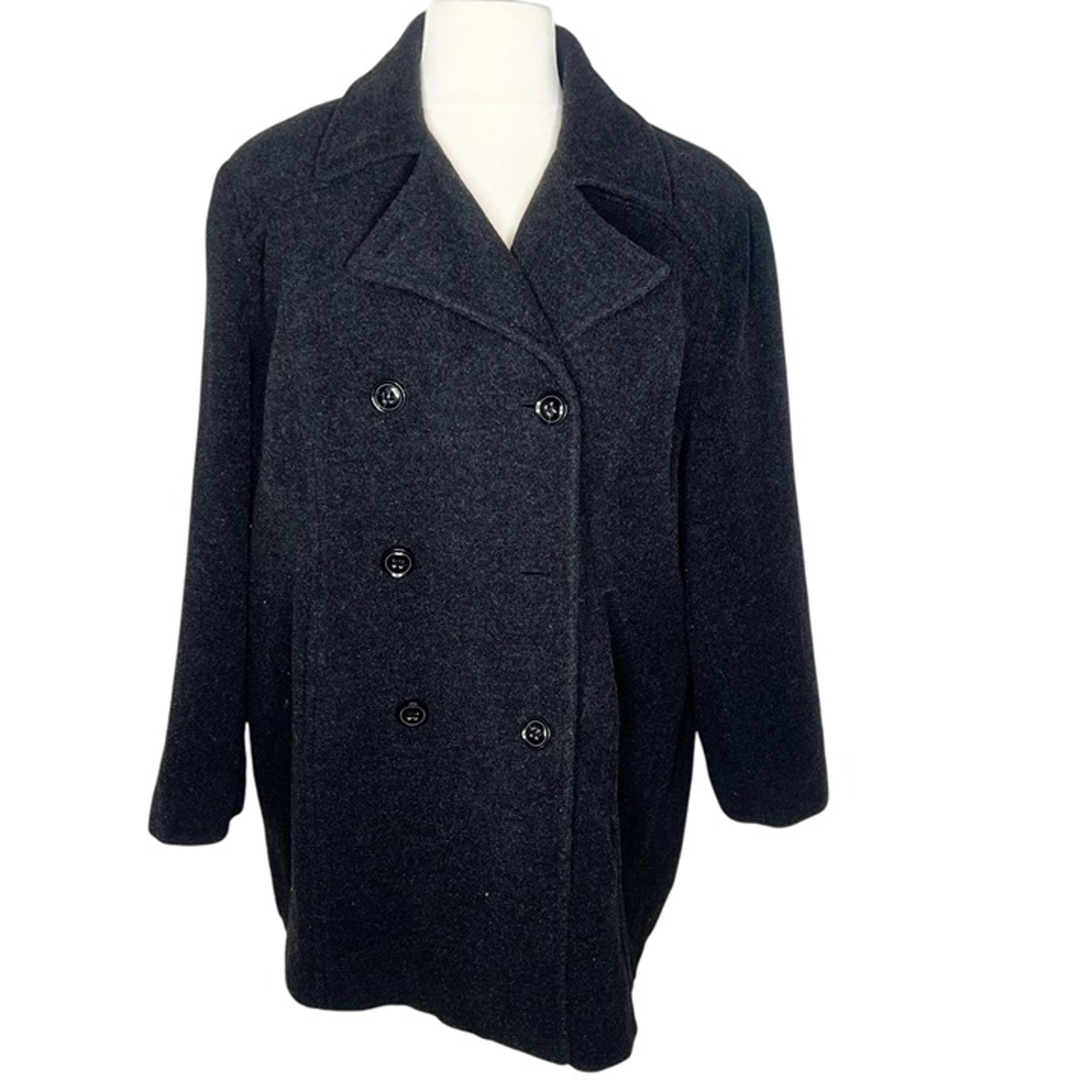 Covington Pea Coat Womens Size 24-26W Grey Wool Blend Double Breasted