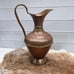 Vintage Brass & Copper Water Pitcher Urn Vase French Style Floral Vine Repoussé