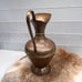 Vintage Brass & Copper Water Pitcher Urn Vase French Style Floral Vine Repoussé