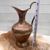 Vintage Brass & Copper Water Pitcher Urn Vase French Style Floral Vine Repoussé
