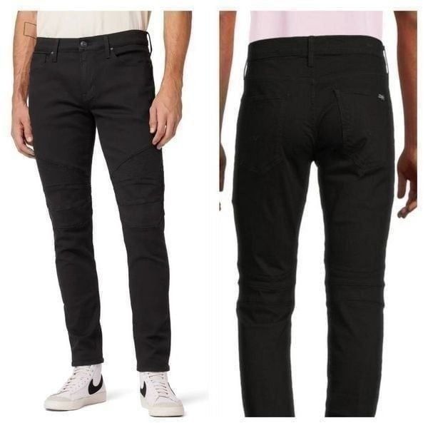 Hudson Jeans Men's High Rise Banks Biker Larrabee Black Jeans Size 29 NWT