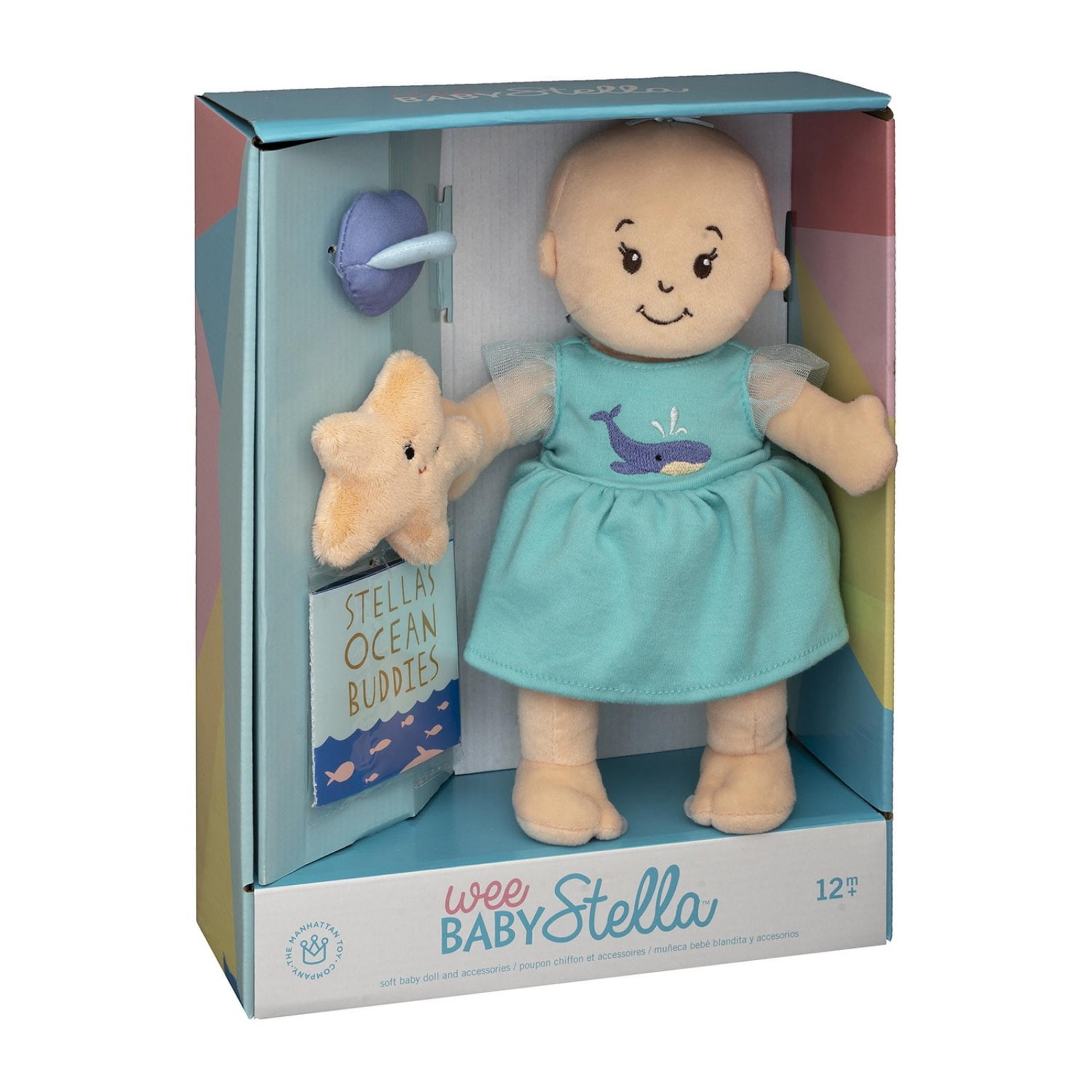 Wee Baby Stella Under the Sea 12" Soft Baby Doll Set *Original Box - Manhattan Toy