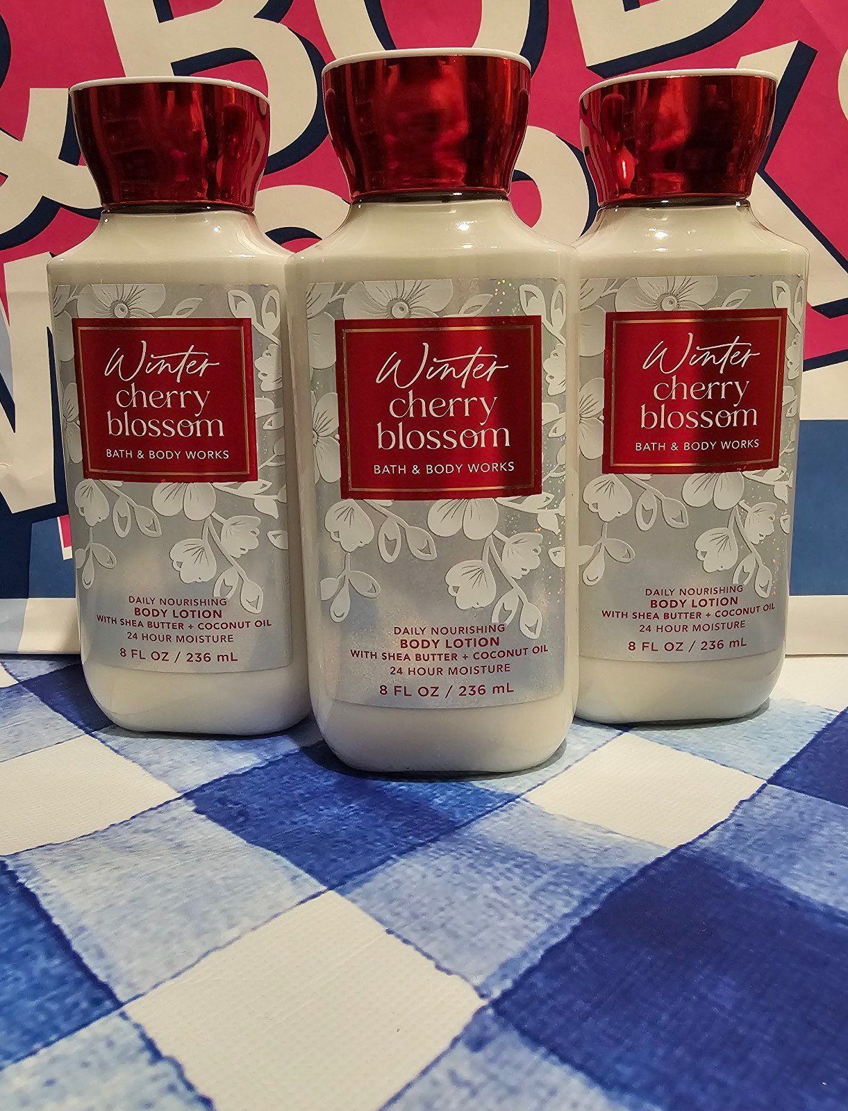 Winter cherry blossom body lotion bundle from bath and body works x3