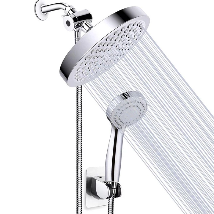 High Pressure Rainfall Shower Head/Handheld Combo, Luxury Modern Chrome