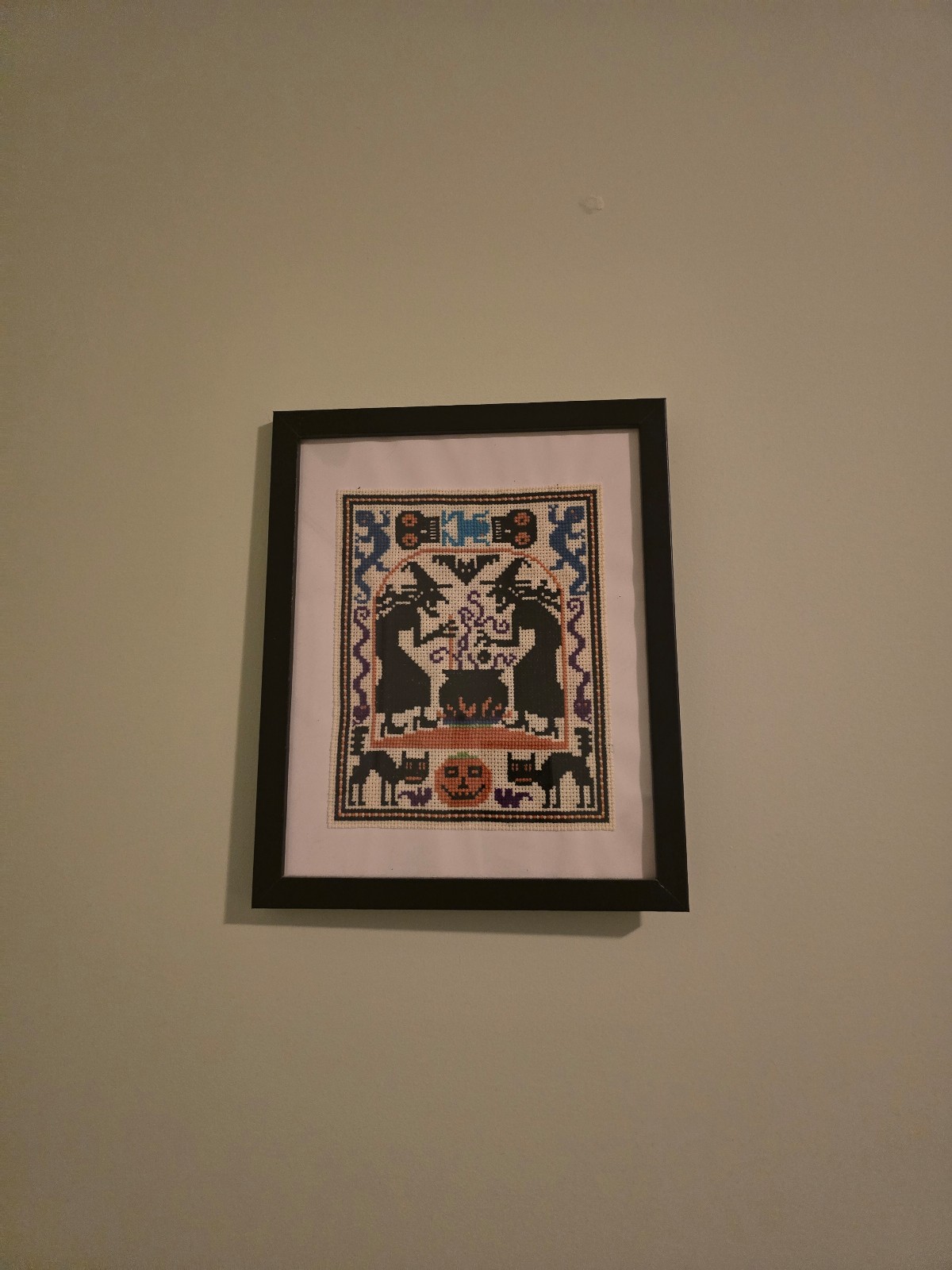 Witch Spooky Framed Cross Stitch