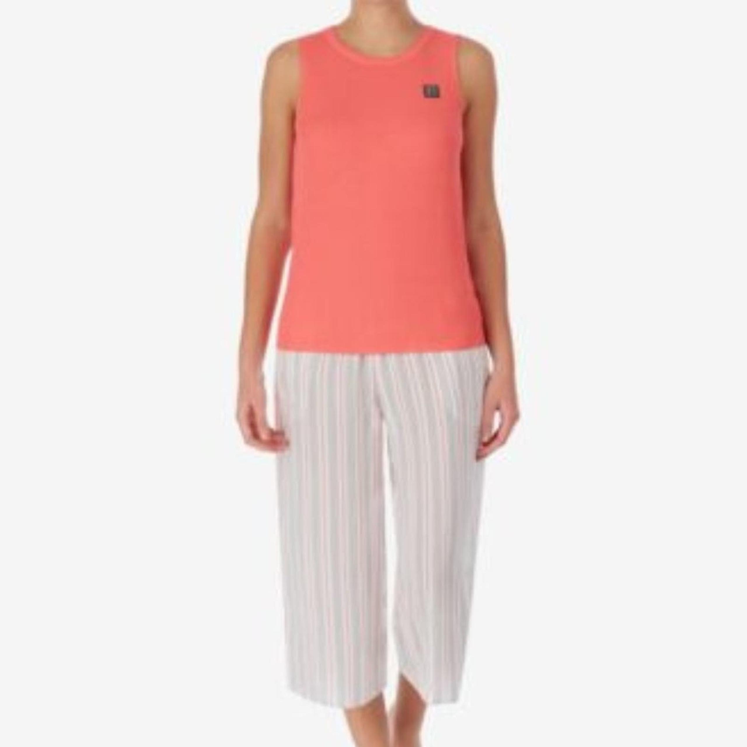 DKNY Womens Sleepwear Tank Top Cropped Pants Pajama Set Coral S, $68 NWT