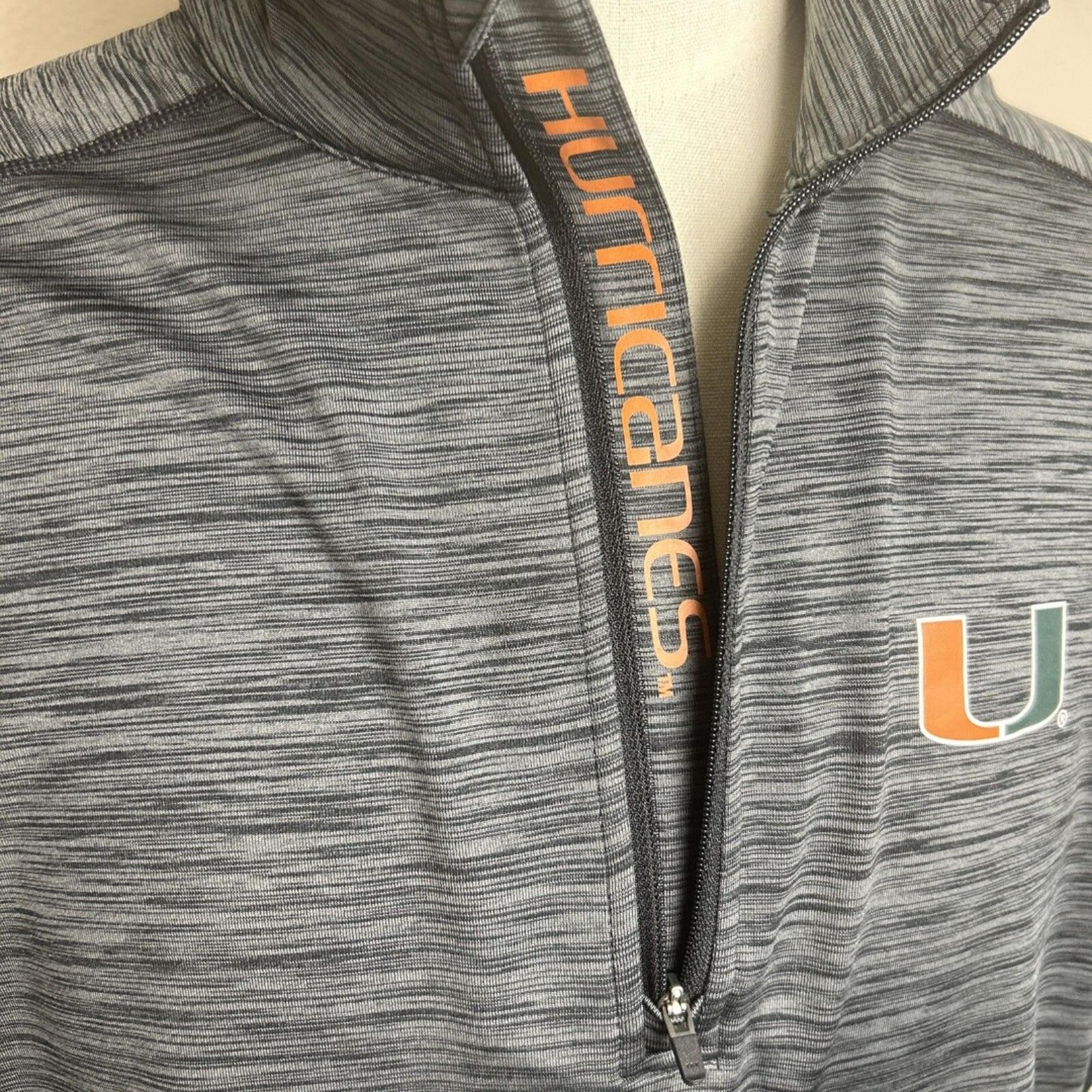 Levelwear Miami Hurricanes Gray 1/4 Zip Pullover Men’s Large