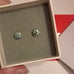 Certified GRA Blue Green Round Brilliant Martini VVS1 D Moissanite 2 cttw. Studs