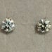 Certified GRA Blue Green Round Brilliant Martini VVS1 D Moissanite 2 cttw. Studs