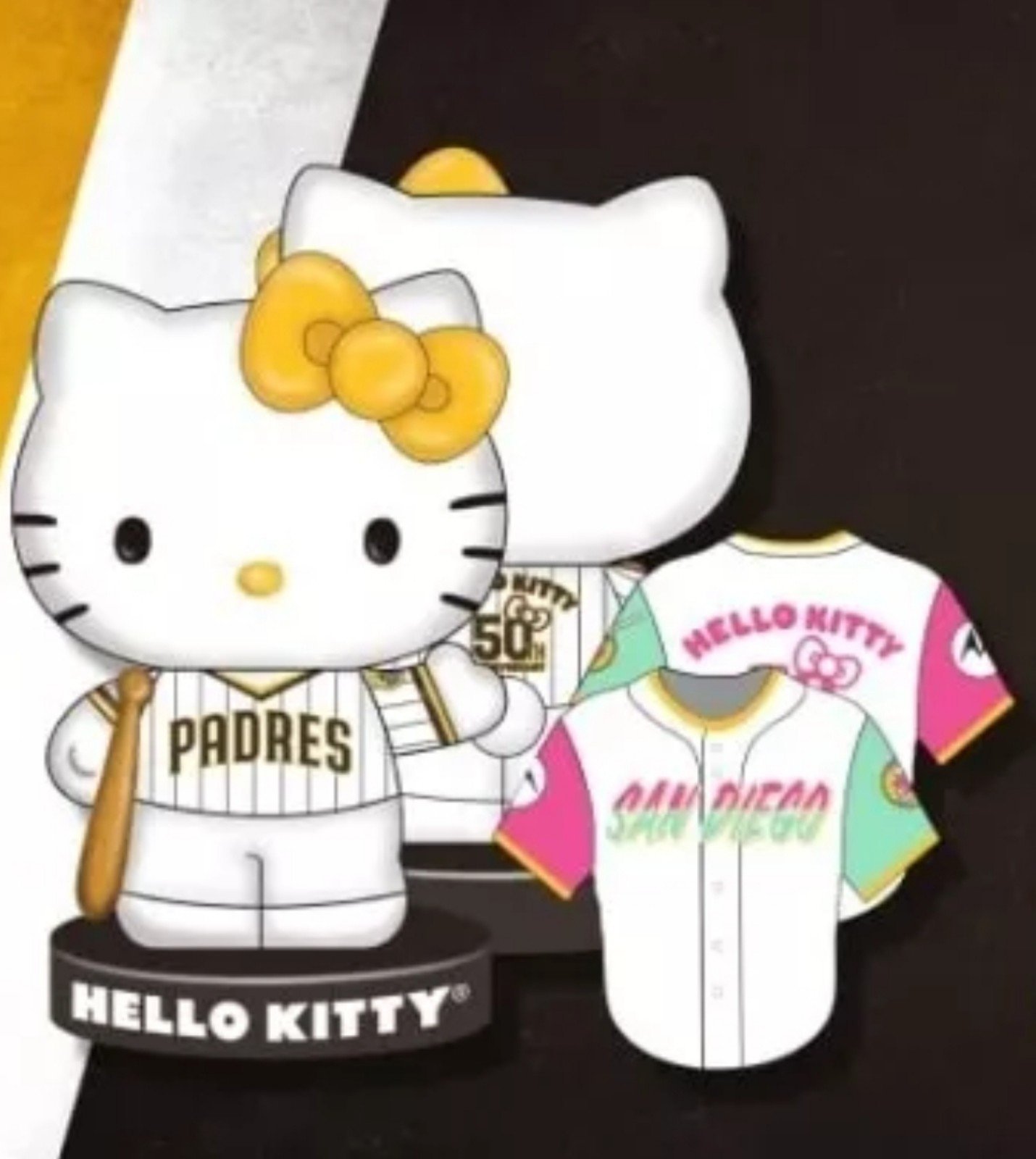 San Diego Padres Hello Kitty 50th Anniversary Theme Game Bobblehead -Lights Up