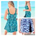 Swimsuits For All Side Slit Floral Swim Tankini Dress Plus Size 18