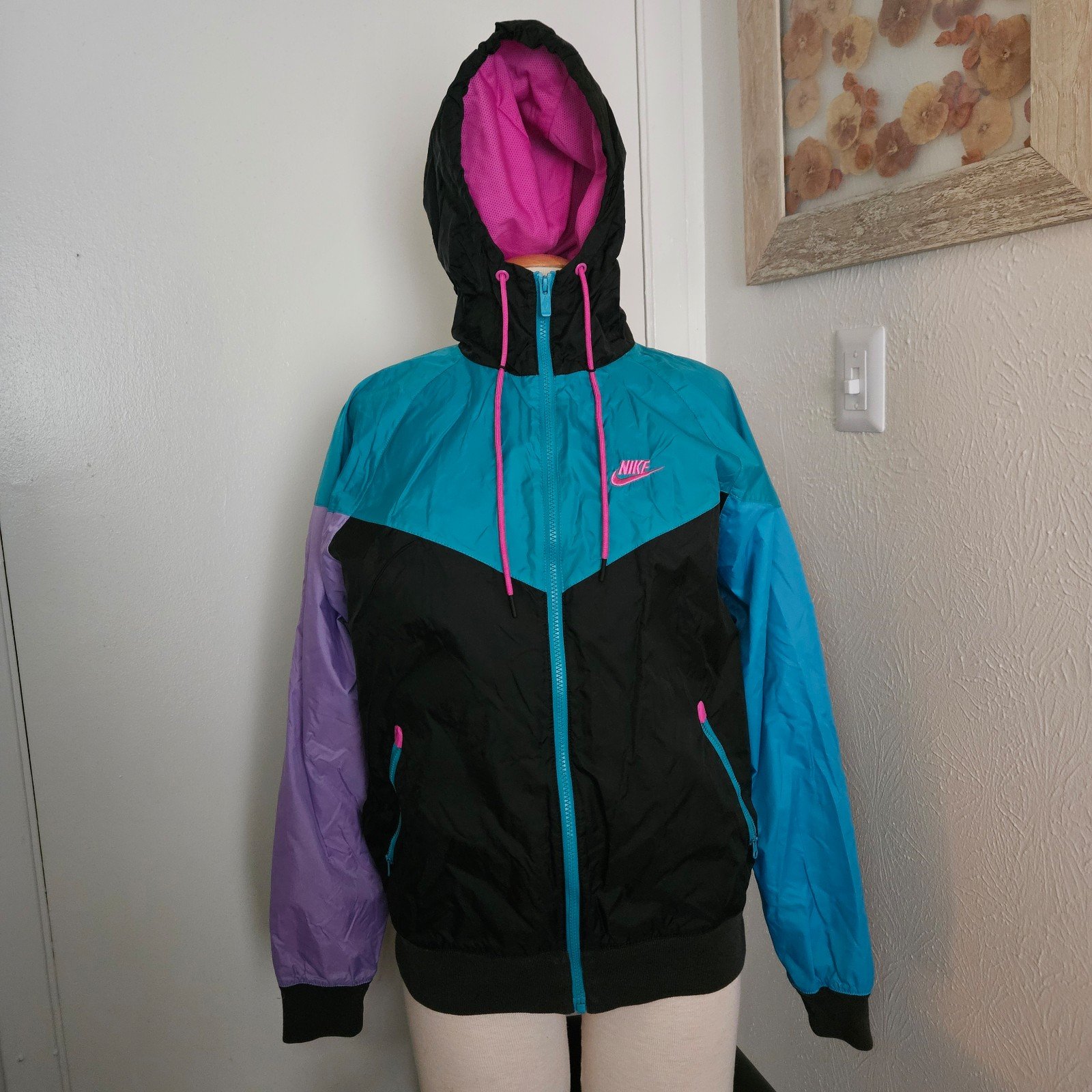 VTG NIKE 90s Sportswear Active Windbreaker Blocking Jacket Men S