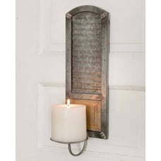 Metal Corrugated Shutter Candle Sconce
