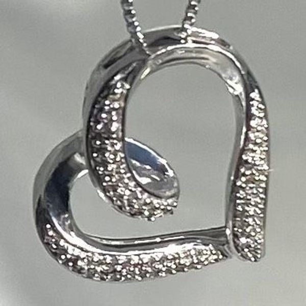ADA# Italian Sterling 925 Silver Swirling Heart Necklace