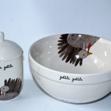 Rae Dunn Gobble Gobble Bowl & Sugar Set-Cutest Turkey ever- Brand new