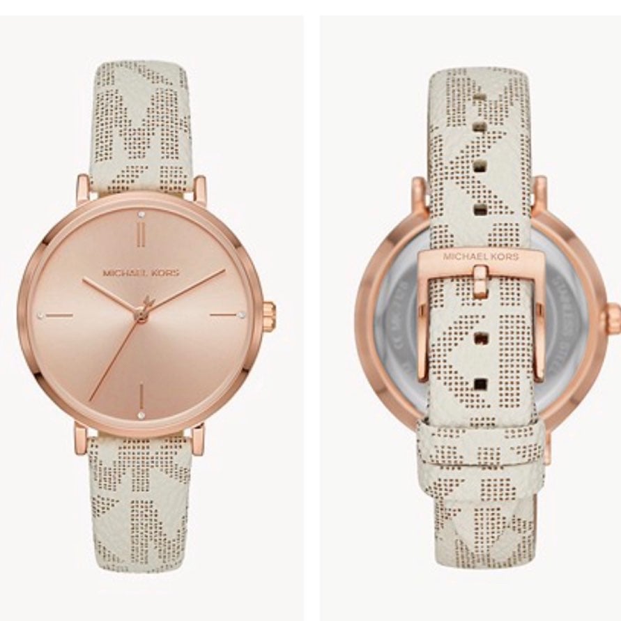 MICHAEL KORS Vanilla Rose Gold Monogram Watch