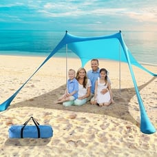 NEW Beach Tent, Beach Canopy UPF 50+ UV Protection, 9.8 x 6.5 FT, Anti-Wind