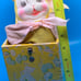 Cute HTF Antique 1920s Yellow Bunny Rabbit Wood Jack In The Box WORKS