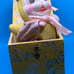 Cute HTF Antique 1920s Yellow Bunny Rabbit Wood Jack In The Box WORKS