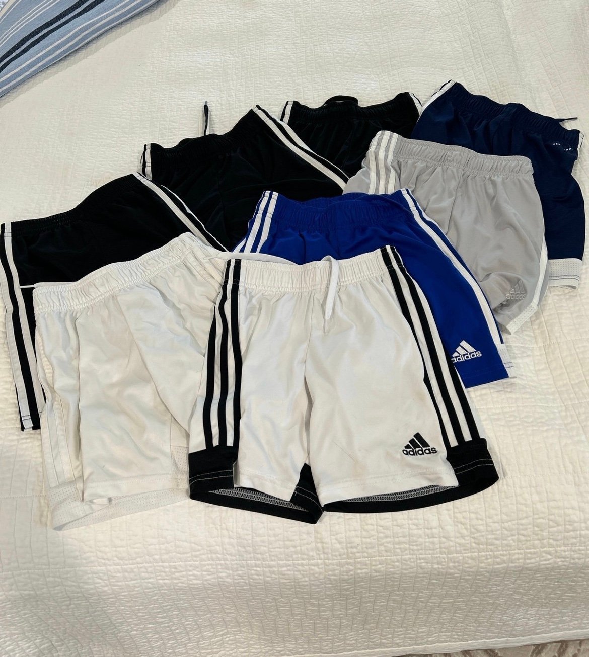 Adidas youth shorts size s - 8 shorts total - kid shorts - set of 8 shorts