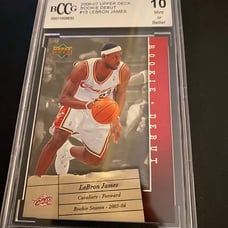 2006-07 Upper Deck LeBron James Rookie Card - BCCG Grade 10