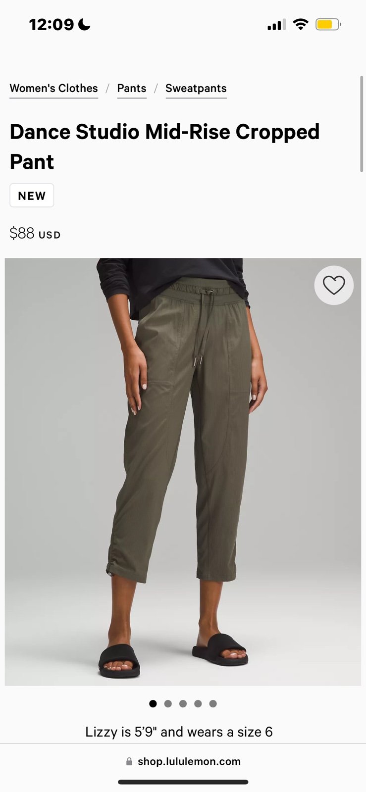 lululemon dance studio mid rise cropped pant
