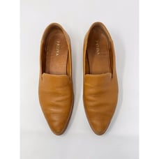 Patina Womens Shoes Brown Leather Flat Loafer Slip On Pointed Toe Classic US 8