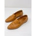 Patina Womens Shoes Brown Leather Flat Loafer Slip On Pointed Toe Classic US 8