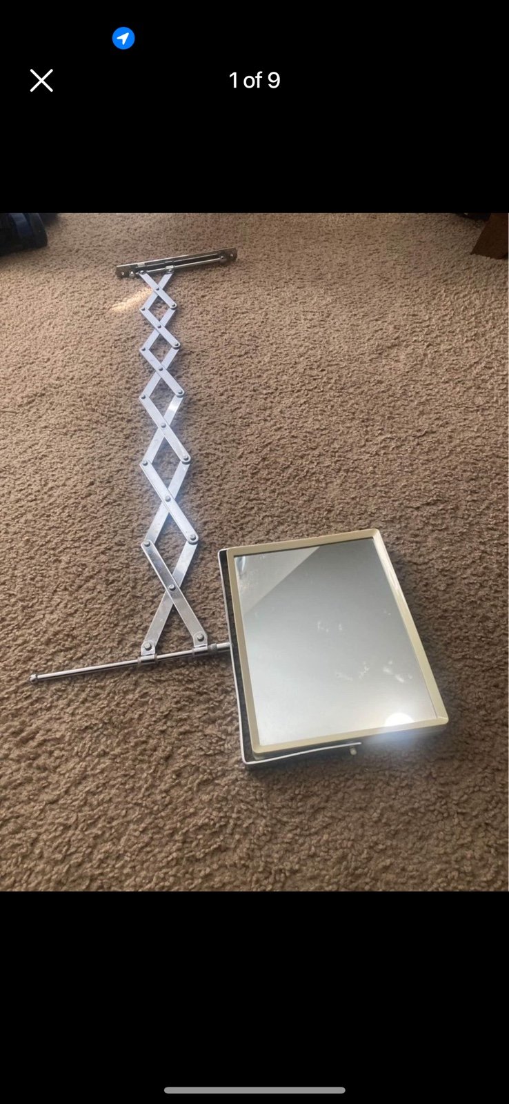 Vintage Self hair Cutting Mirror Extendable Two Way