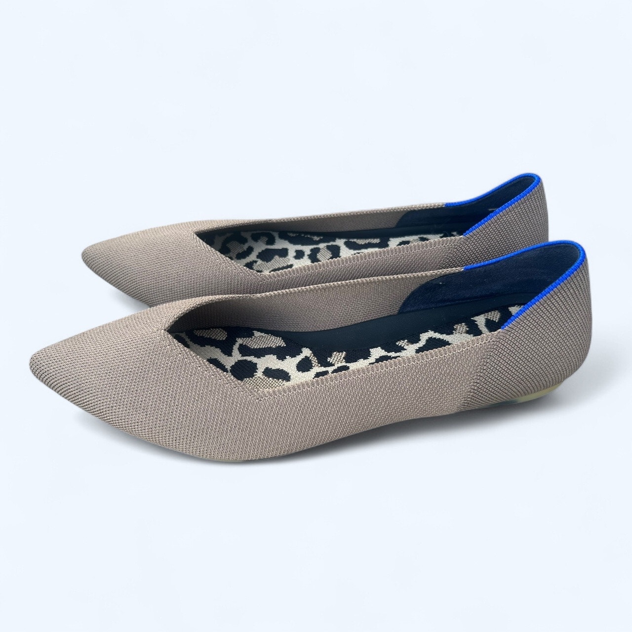 Rothy's Womens The Point II Pointed Toe Knit Flats Portobello Taupe Brown 12.5