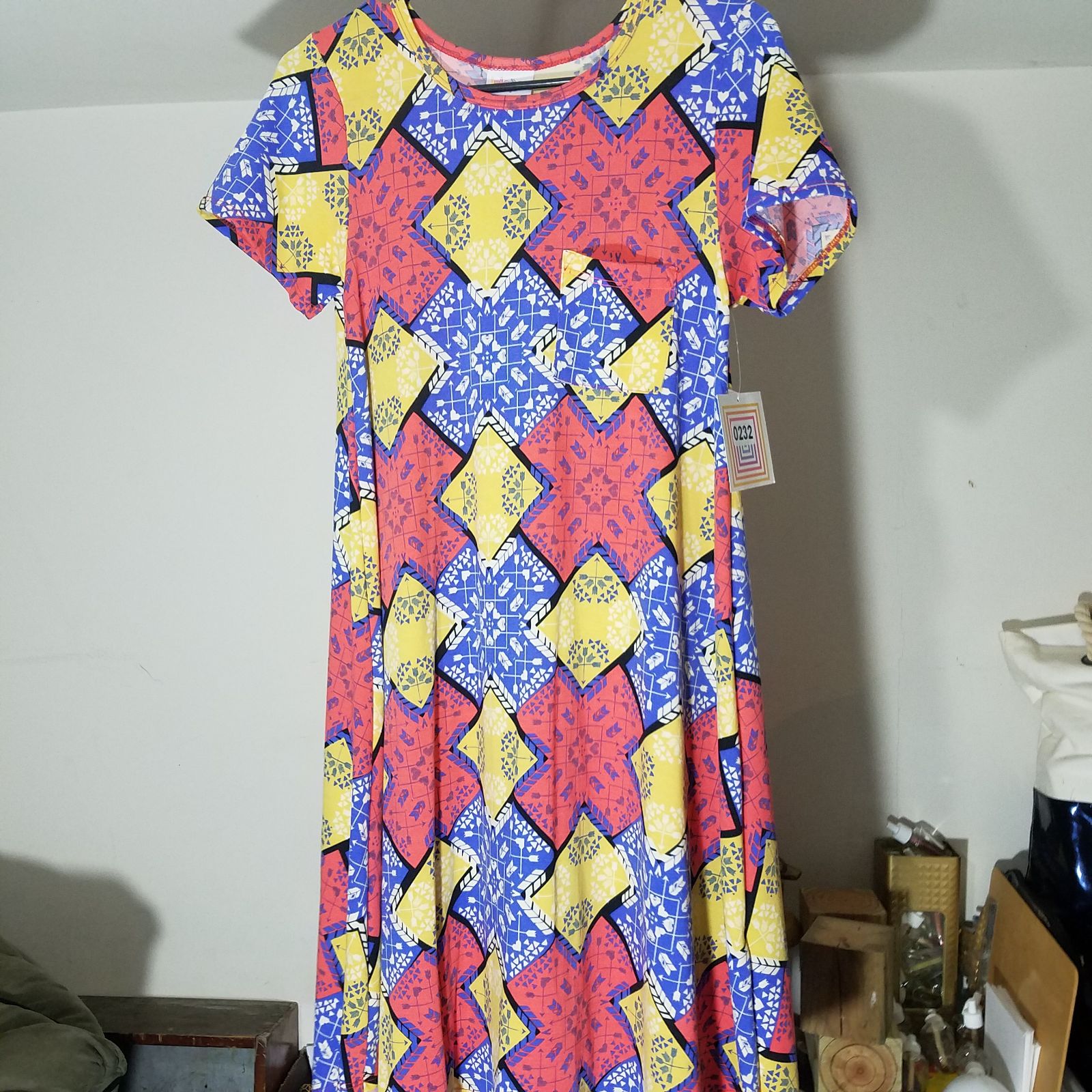 Lularoe Carly Xxs Orange Blue Arrow