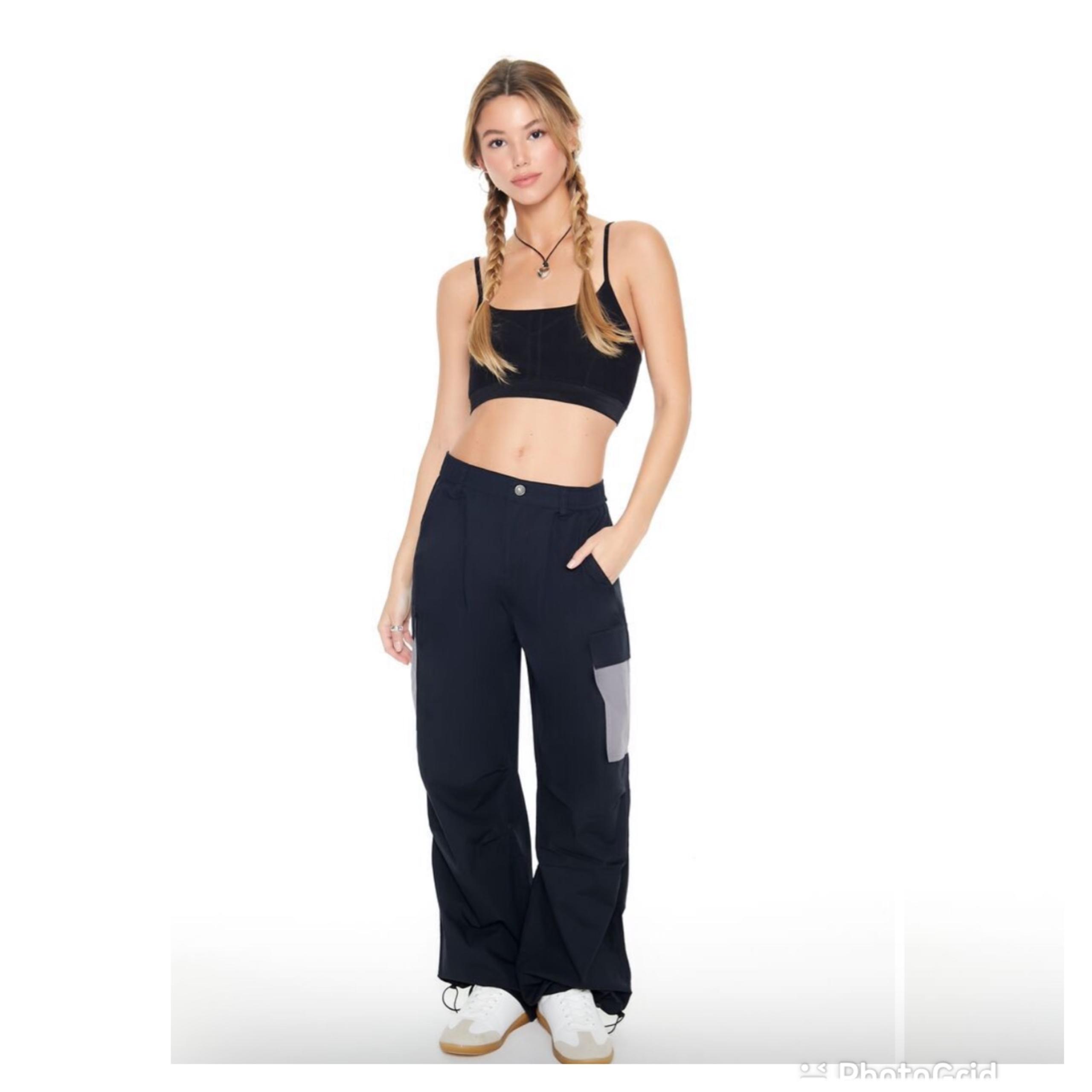 Colorblock Poplin Cargo Joggers Size Small NEW