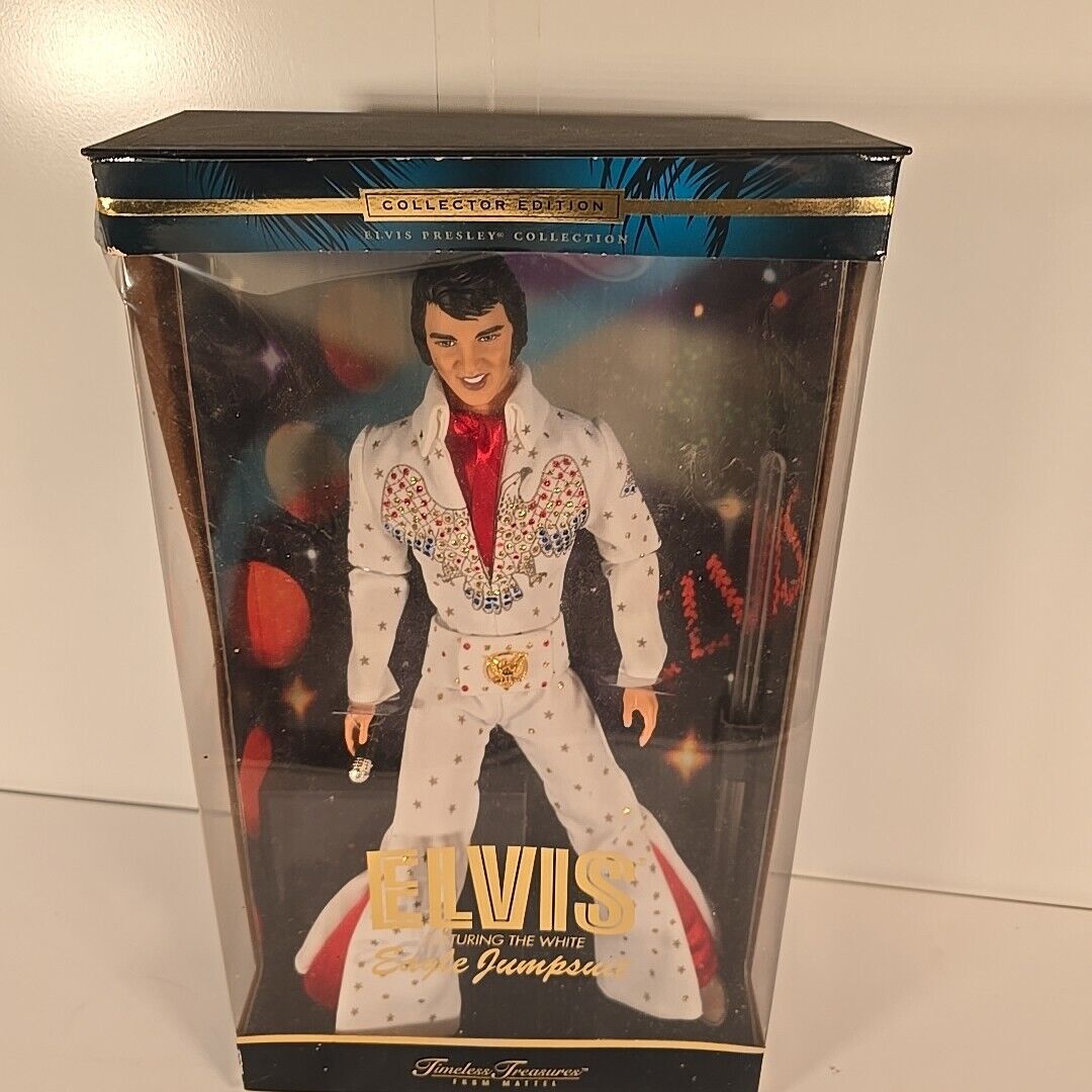 Elvis feat. the White Eagle Jumpsuit Timeless Treasures Doll 2000 Mattel #28570