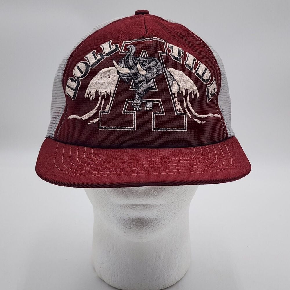 Alabama Roll Tide Mesh Back Snap Back Trucker Hat Cap USA Vintage