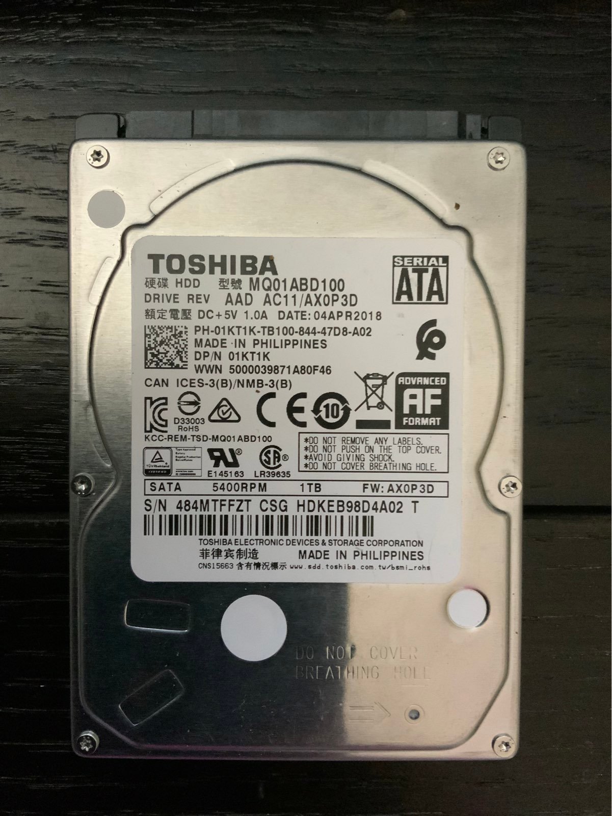 Toshiba 1TB HDD