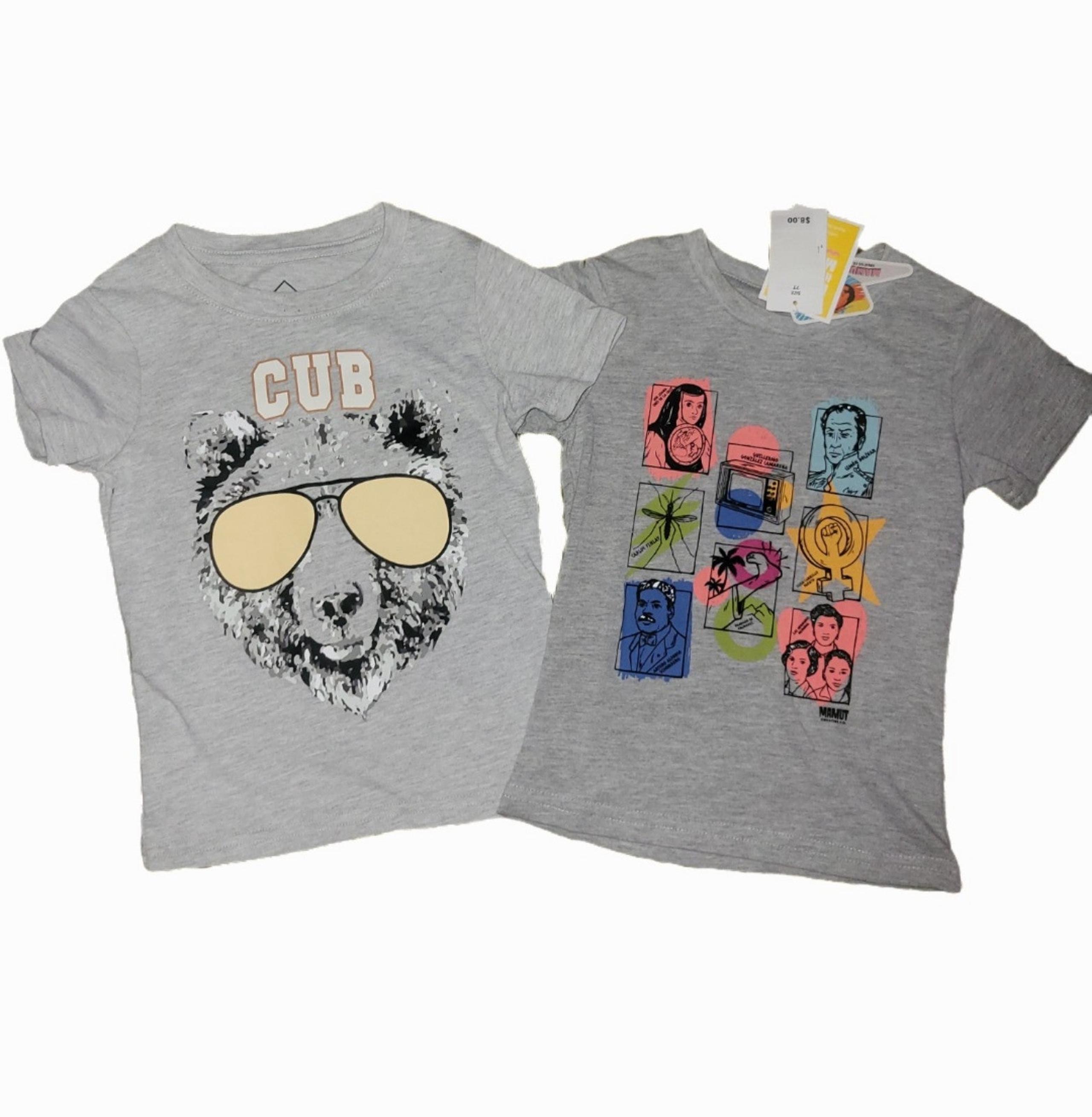 x2 Graphic T-Shirt Bear Cub & Latino Hispanic Heritage Month Boy Size 2 Gray NEW