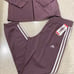 NWT ADIDAS WOMENS 2 PIECE TRACK SET JACKET AND SWEATPANTS PURPLE 3 STRIPE SZ MED