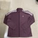 NWT ADIDAS WOMENS 2 PIECE TRACK SET JACKET AND SWEATPANTS PURPLE 3 STRIPE SZ MED